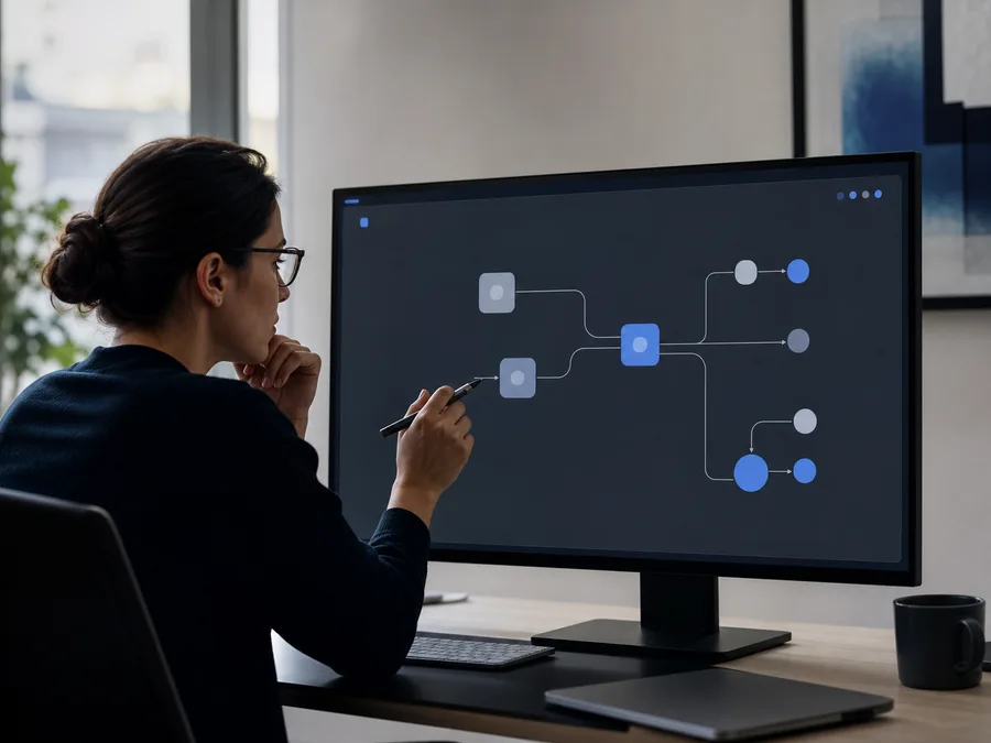 En privacyingeniør, der designer et minimalt dataflow
